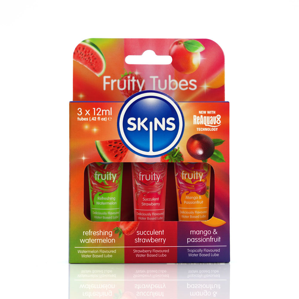 Creative Conceptions Skins Fruity Tubes Watermelon Strawberry & Mango & Passionfruit Flavoured Lubricant 12 ml Bottles Creative Conceptions Main image