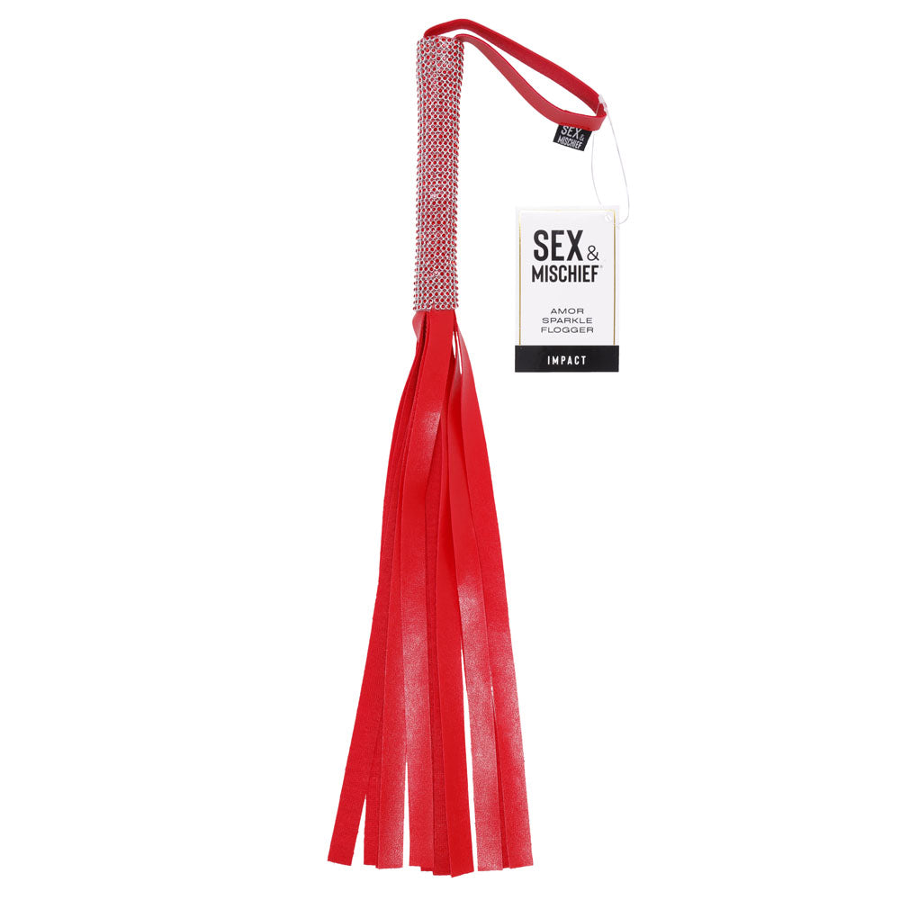 Sportsheets Sex & Mischief Amor Sparkle Flogger Whip 33cm Sportsheets Main image