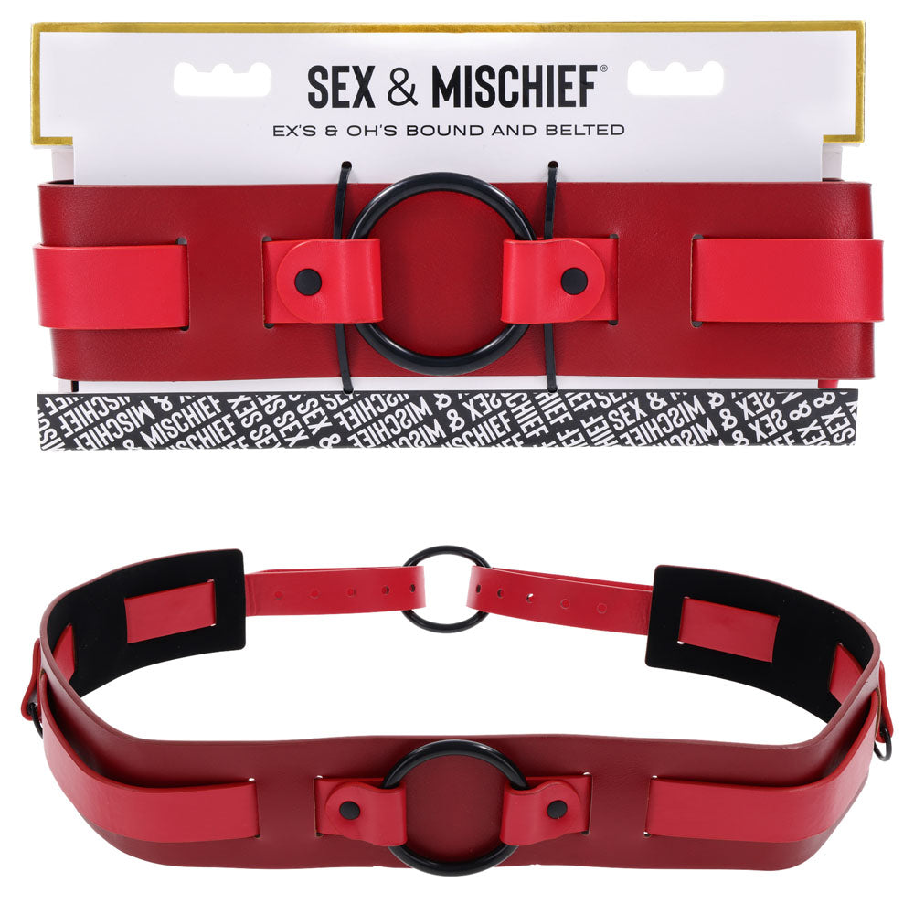 S&M Exs & Ohs Bound and Belted Bondage Collar Sportsheets Main image