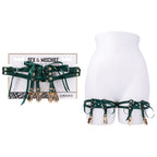 Sportsheets Sex & Mischief Indica Laced Up Garters Set Of 2 Green / Gold Sportsheets