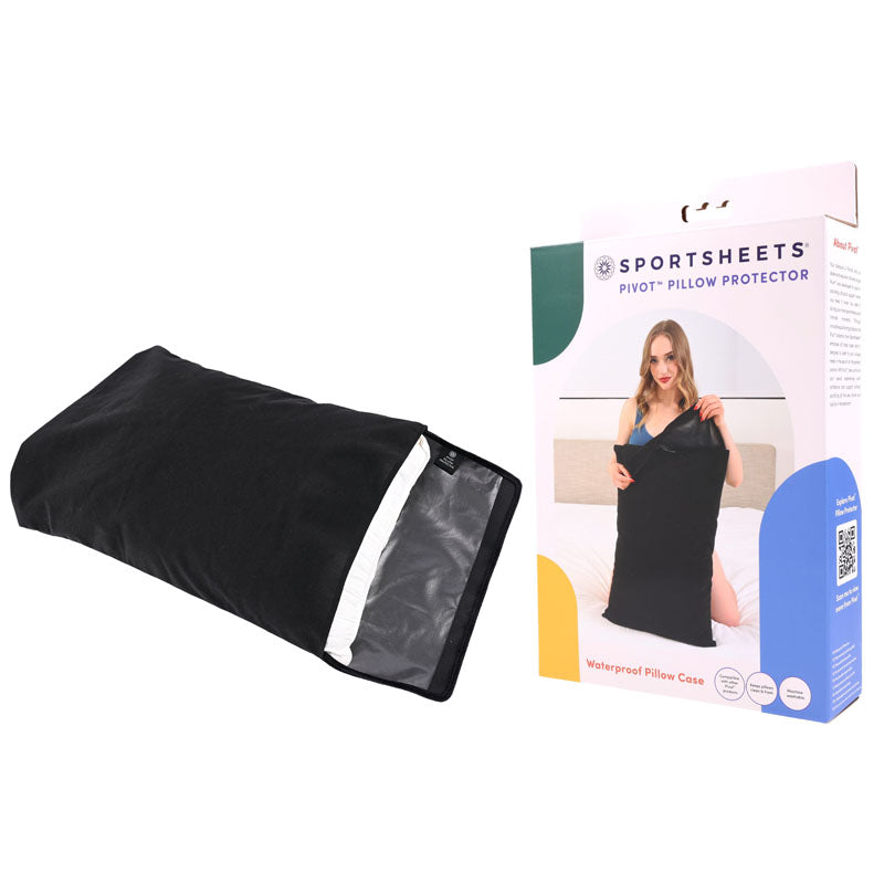 Pivot Pillow Protector Waterproof Pillow Protector Black Sportsheets