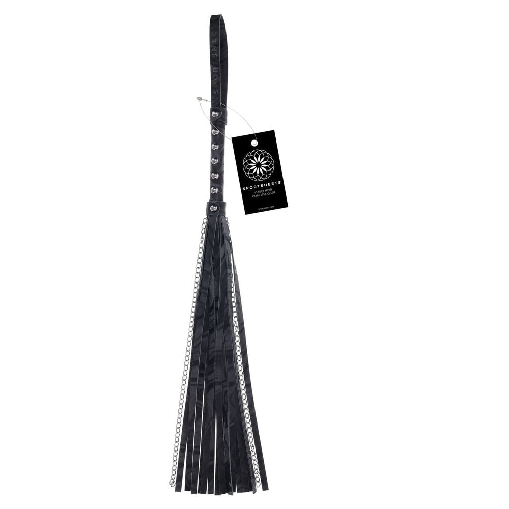 SPORTSHEETS Velvet Noir Chain Flogger Flogger Whip 43cm Black Sportsheets Main image
