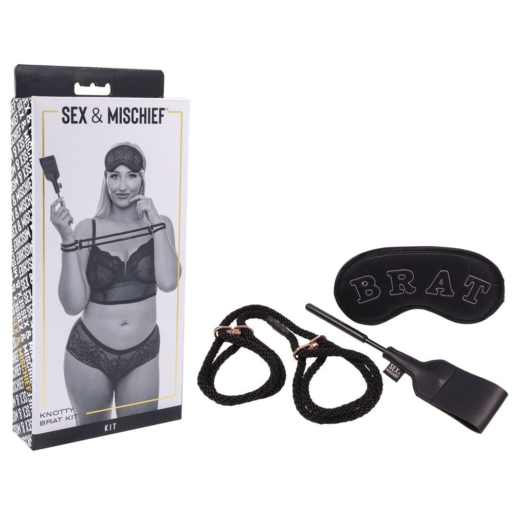 Sex & Mischief Knotty Brat Kit Bondage Kit 3 Piece Set Black Sportsheets Main image
