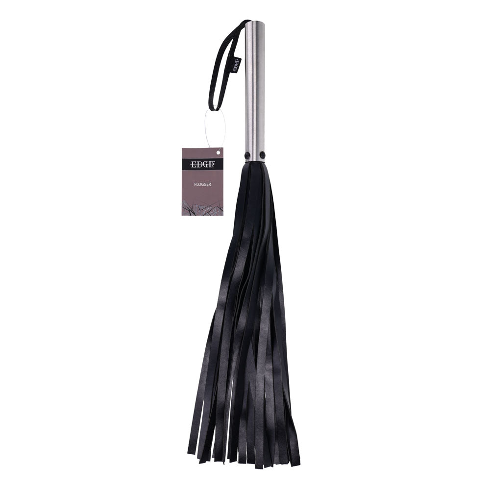 EDGE Flogger Flogger Whip With Metal Handle Black Sportsheets