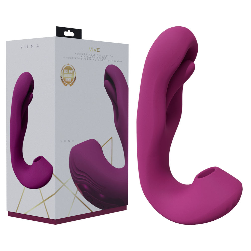 Shots Toys VIVE Yuna USB Rechargeable Flapping Vibrator With Air Pulsation Shots Toys Main image