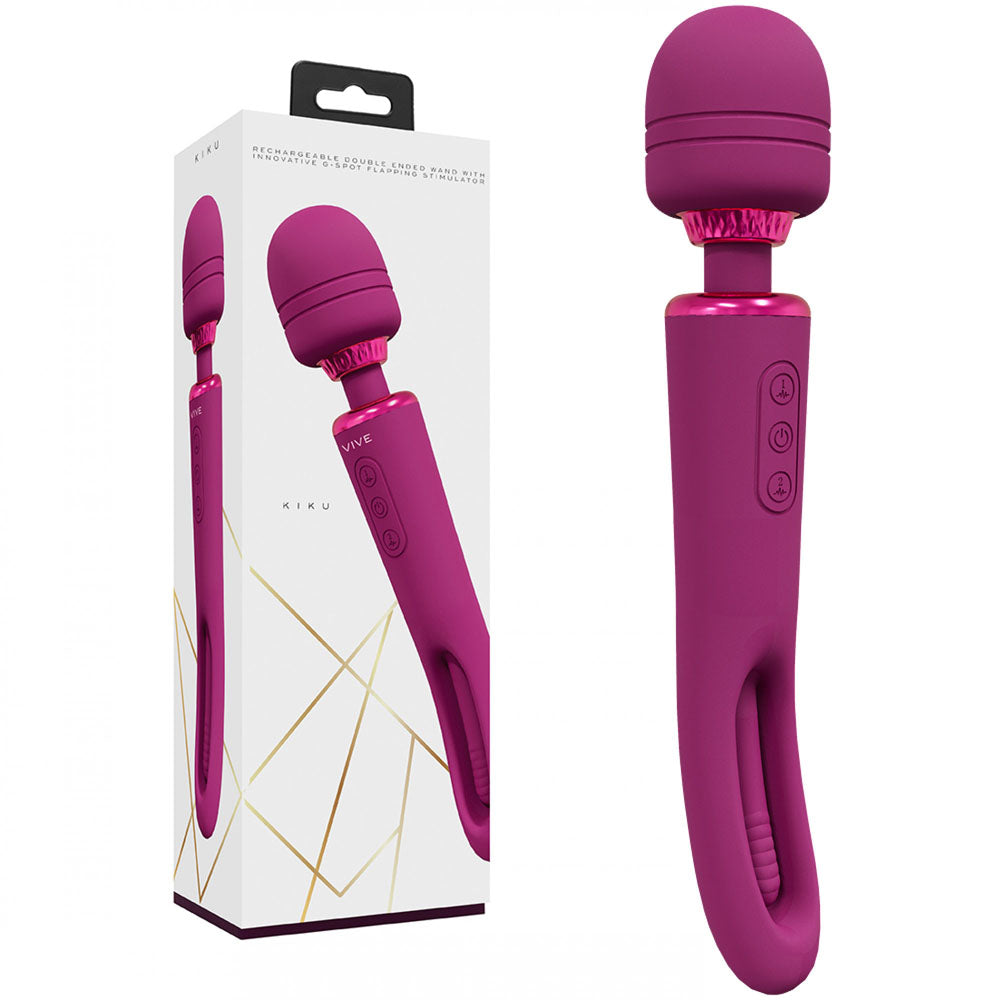 Shots Toys VIVE Kiku USB Rechargeable Dual End Massage Wand With Flapping Tip Shots Toys