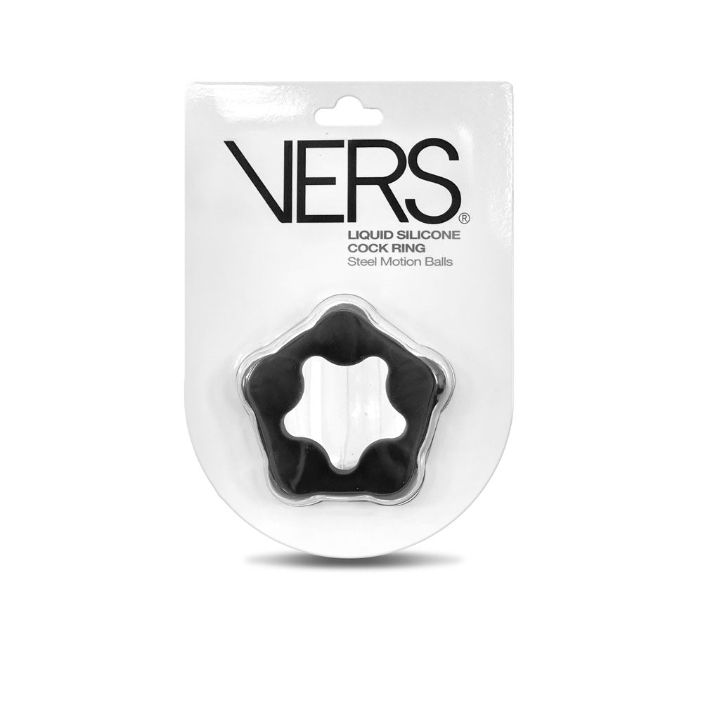 C1 Releasing VERS Liquid Silicone Steel Motion Cock Ring With Steel Motion Balls Secondary image