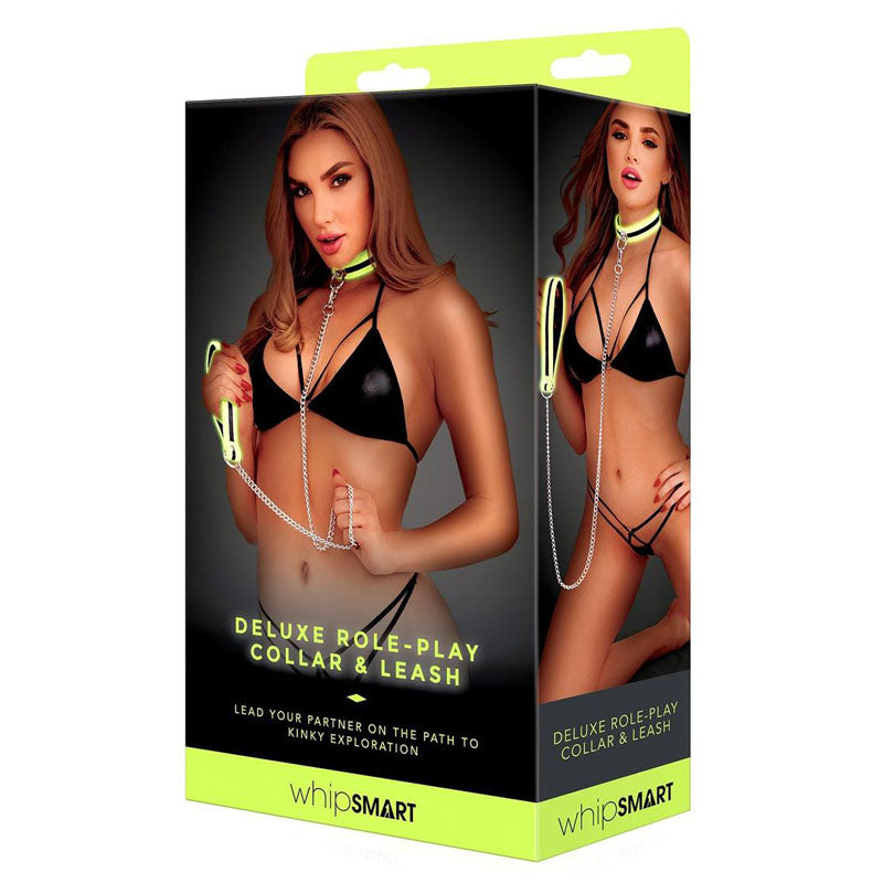 WhipSmart Glow Deluxe Role-Play Collar & Leash Glow in the Dark Restraints WhipSmart Main image