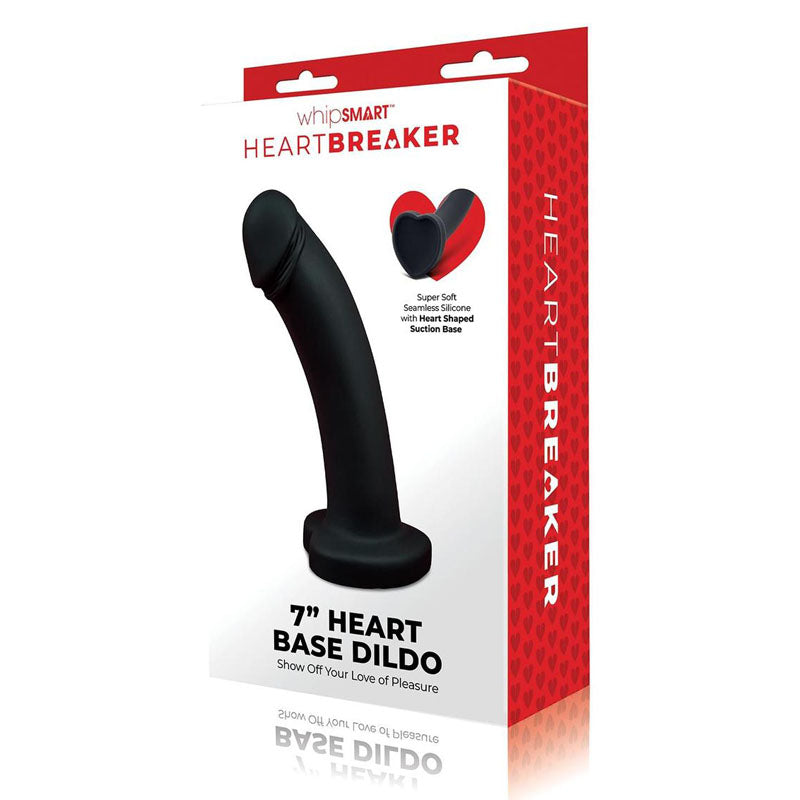 WhipSmart Heartbreaker Dildo With Heart Shaped Base 7 Inch Black WhipSmart Main image