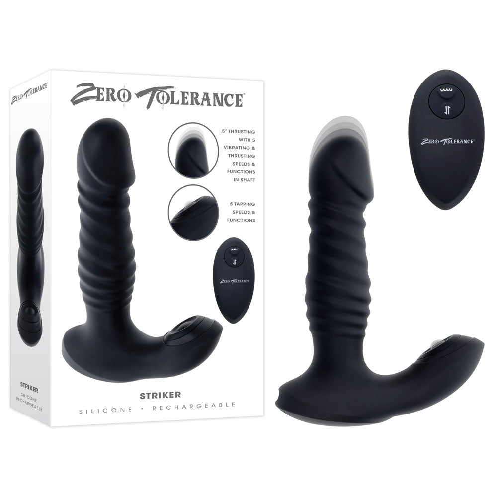 Zero Tolerance STRIKER USB Rechargeable Thrusting Anal Vibrator With Wireless Remote Control Zero Tolerance Main image