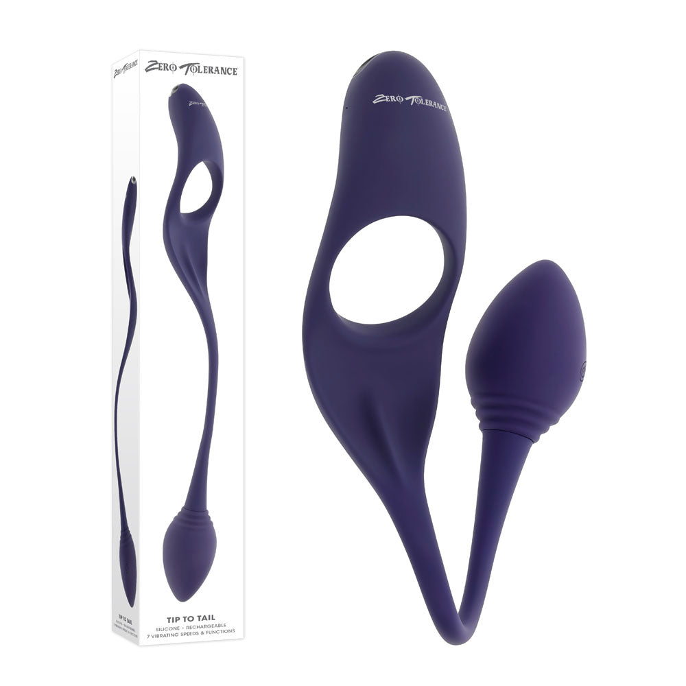 Zero Tolerance TIP TO TAIL USB Rechargeable Vibrating Butt Plug With Vibrating Cock Ring Zero Tolerance Main image