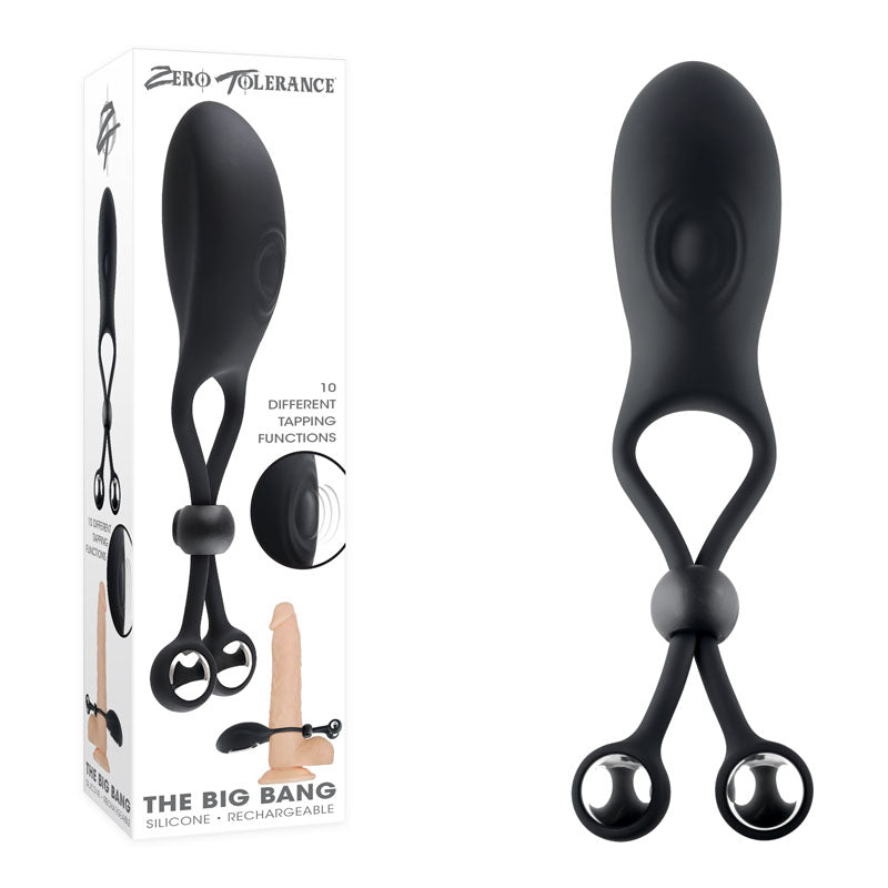 Zero Tolerance THE BIG BANG USB Rechargeable Vibrating Lasso Cock Ring Black Zero Tolerance Main image