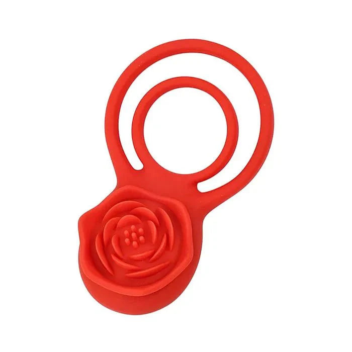 Adam & Eve VIBRATING ROSE DOUBLE ENHANCER USB Rechargeable Cock & Balls Ring With Remote Secondary image