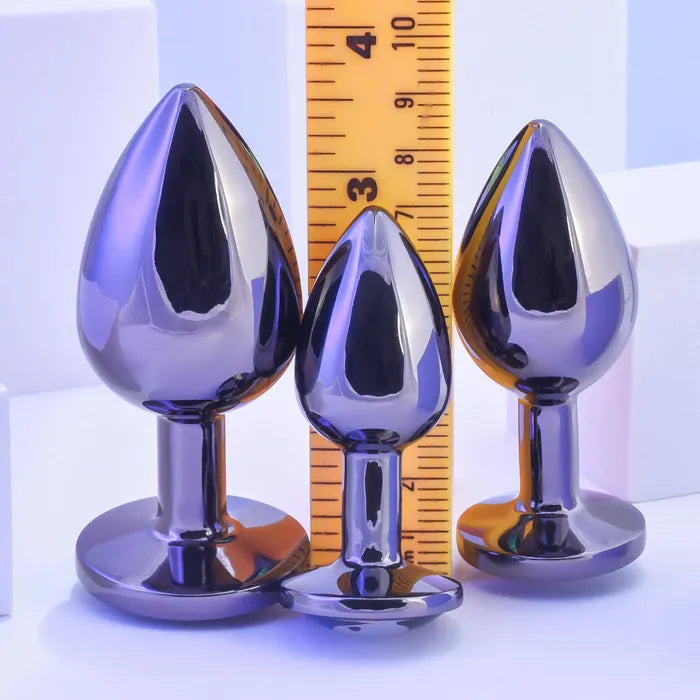 Playboy Pleasure PLEASURE 3 WAYS Metal Butt Plugs Set Of 3 Sizes Playboy Pleasure