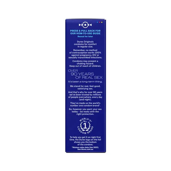 Durex Originals Regular Fit Latex Condoms 10 Pack + 2 Free Durex