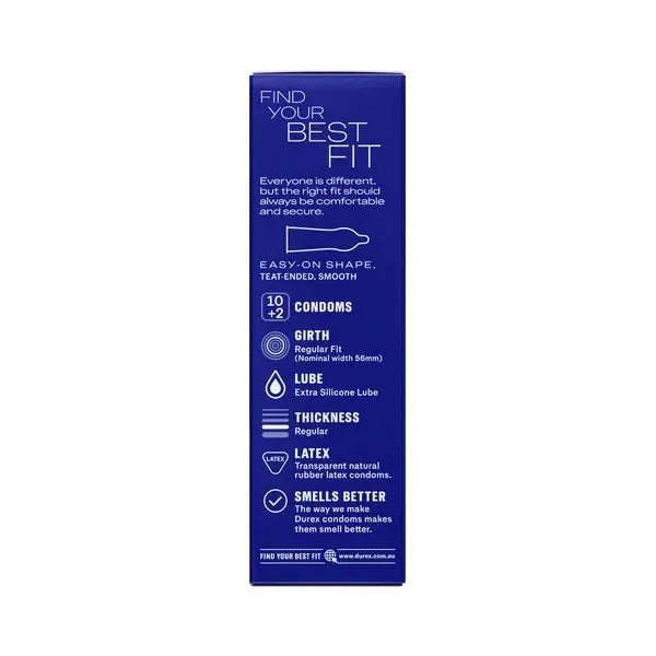 Durex Originals Regular Fit Latex Condoms 10 Pack + 2 Free Durex