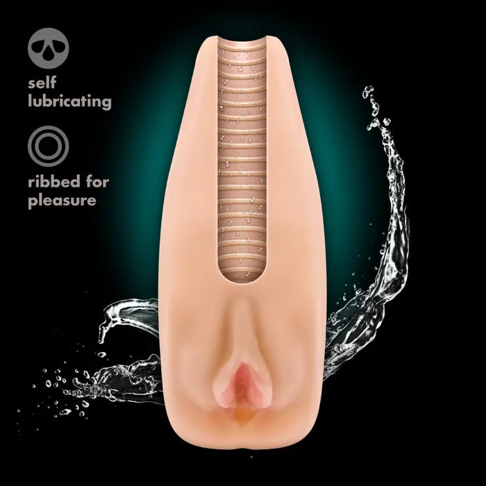 Blush Novelties M Elite Soft & Wet Natasha Vibrating Vagina Stroker Flesh Blush Novelties