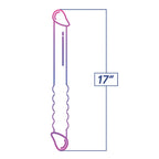 Icon Brands Shades Jelly TPR Double Dong 17 Inch Voilet / Blue Icon Brands