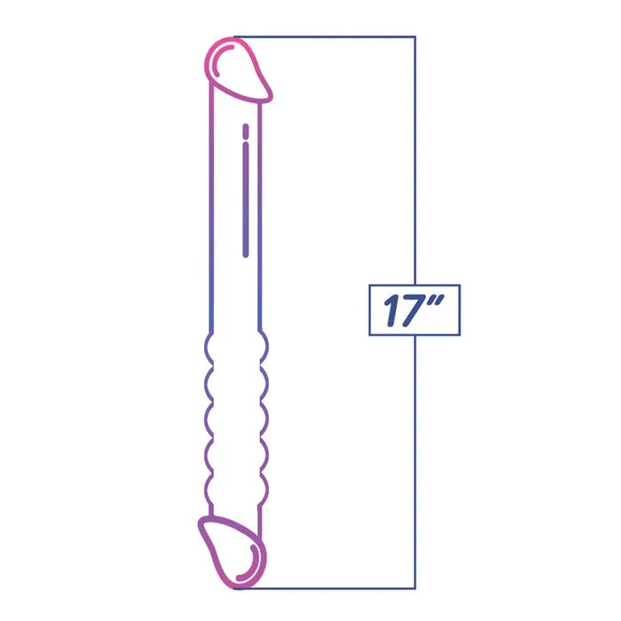 Icon Brands Shades Jelly TPR Double Dong 17 Inch Voilet / Blue Icon Brands