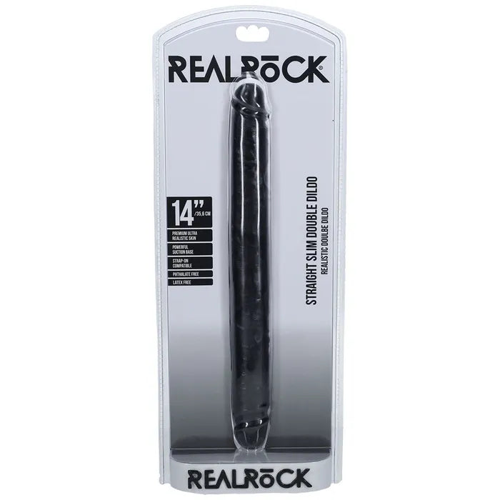 Shots Toys REALROCK Slim Double Dildo 14 Inch Black Shots Toys