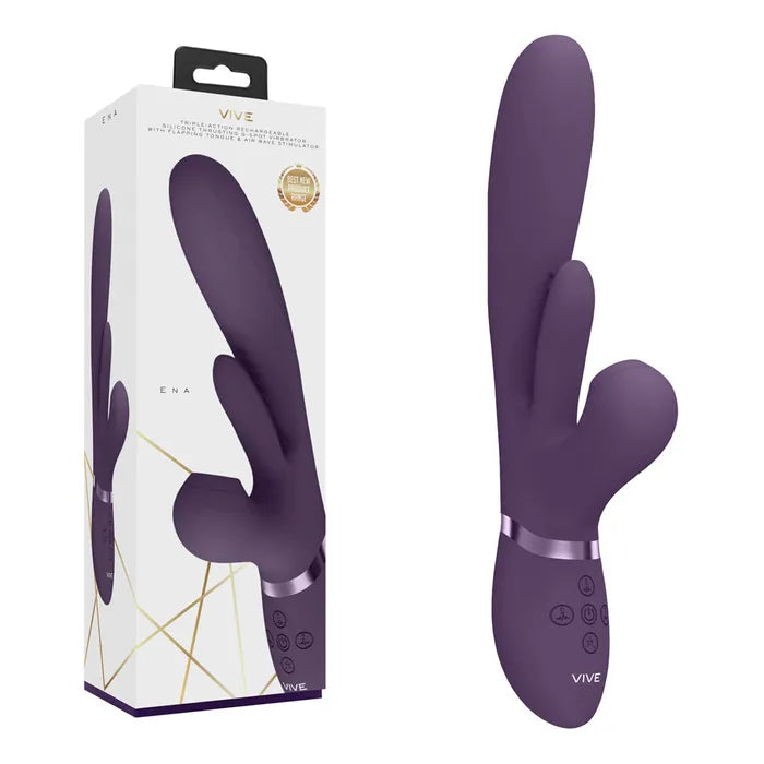 Shots Toys VIVE Ena USB Rechargeable Thrusting Vibrator With Air Wave Stimulator Secondary image