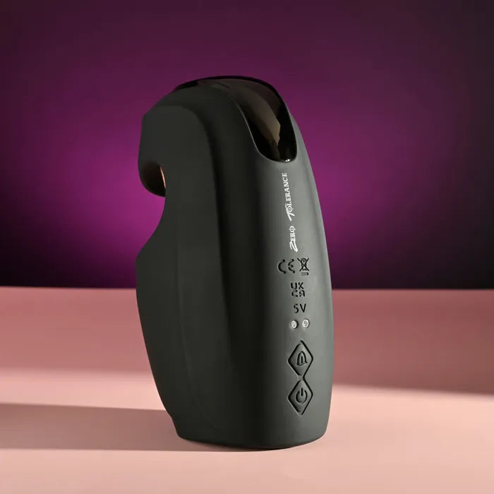 Zero Tolerance LICK THE TIP USB Rechargeable Vibrating & Flicking Masturbator Black Zero Tolerance