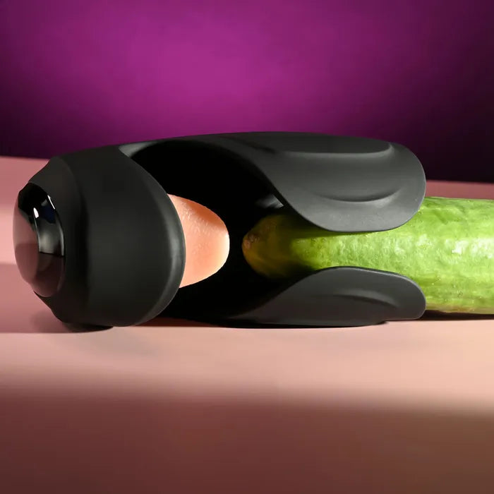 Zero Tolerance LICK THE TIP USB Rechargeable Vibrating & Flicking Masturbator Black Zero Tolerance