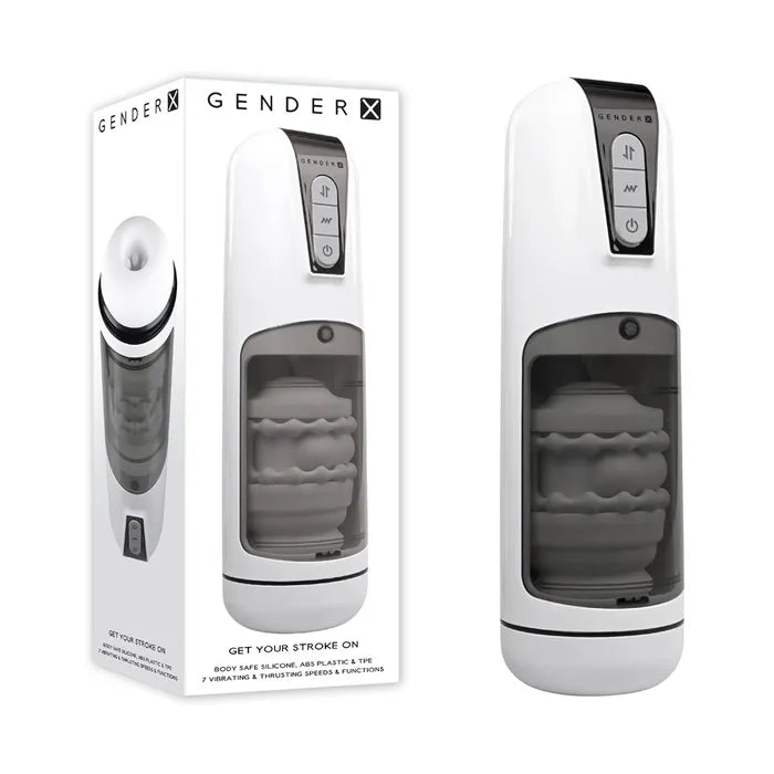 Gender X GET YOUR STROKE ON USB Rechargeable Thrusting & Vibrating Auto Masturbator Gender X Main image
