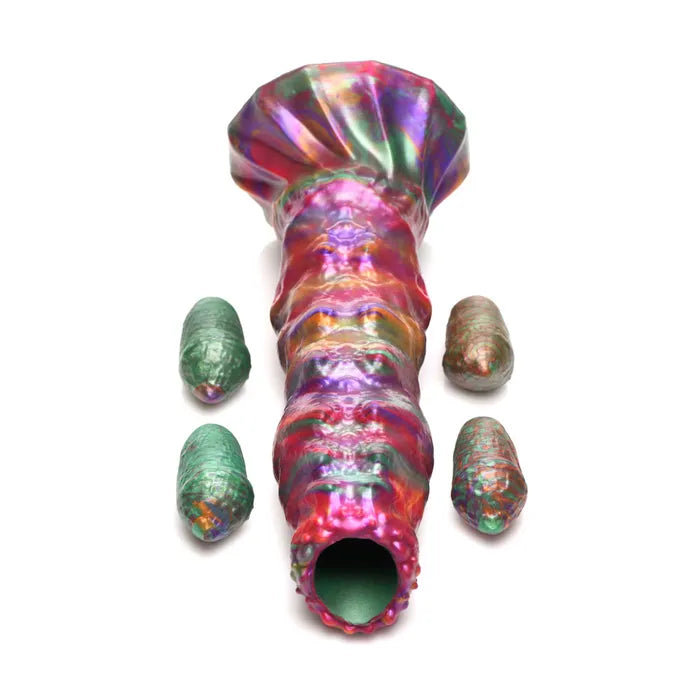 XR Brands Creature Cocks Larva Silicone Fantasy Dildo With Eggs 22.9cm XR Brands