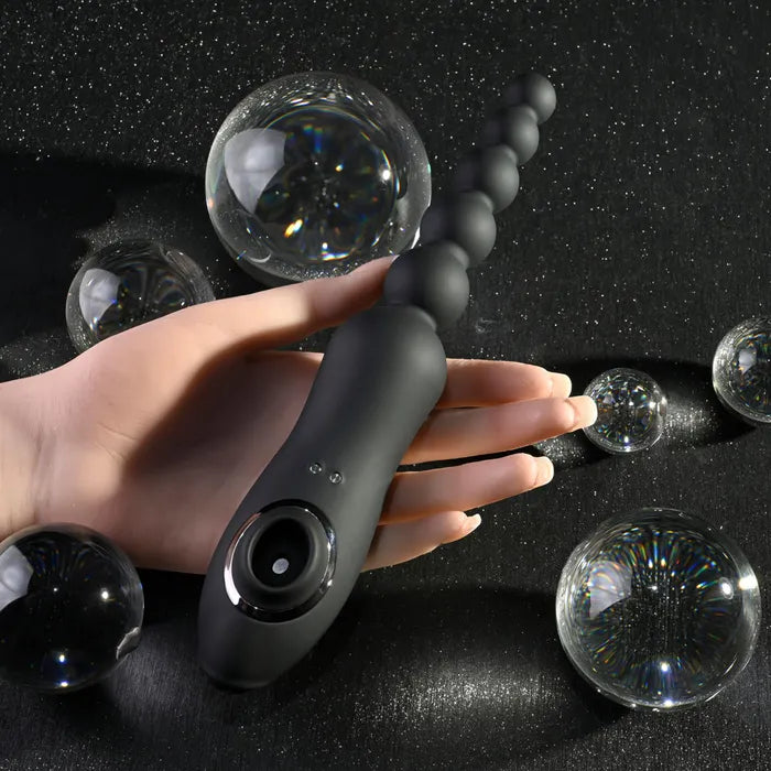 Playboy Pleasure LET IT BEAD USB Rechargeable Vibrating Anal Beads With Clitoral Suction Playboy Pleasure