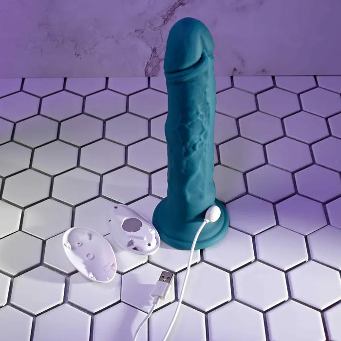 Evolved TSUNAMI USB Rechargeable Vibrating Dong With Remote Control 18.4cm Blue Evolved
