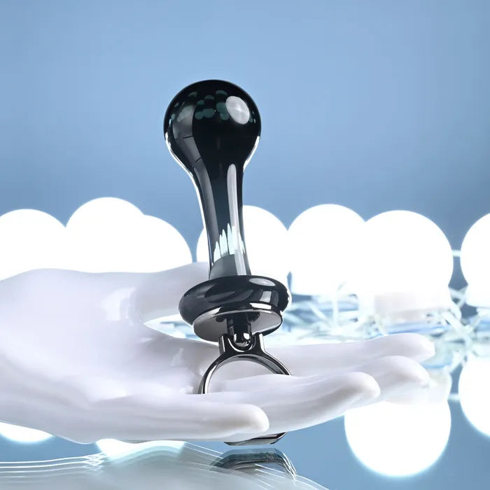Gender X BLOW POP Glass Plug With Ring Pull 12.8cm Black Secondary image