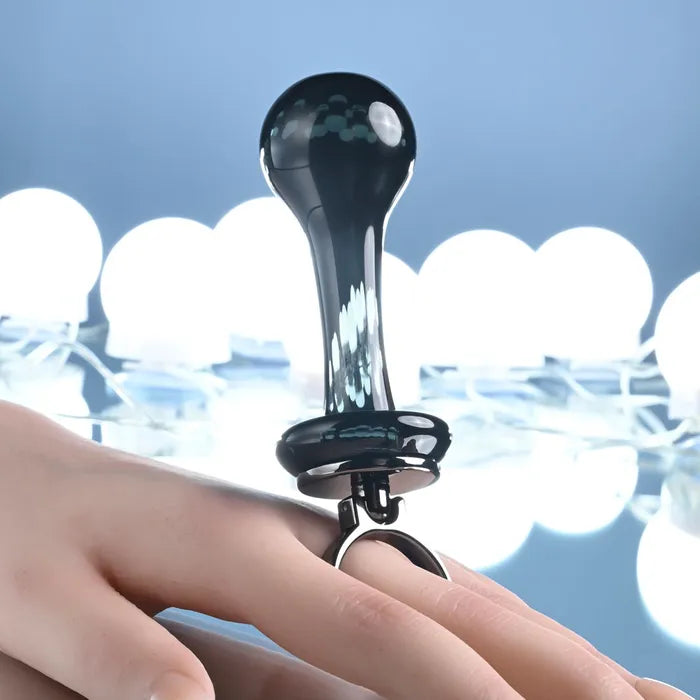Gender X BLOW POP Glass Plug With Ring Pull 12.8cm Black Gender X