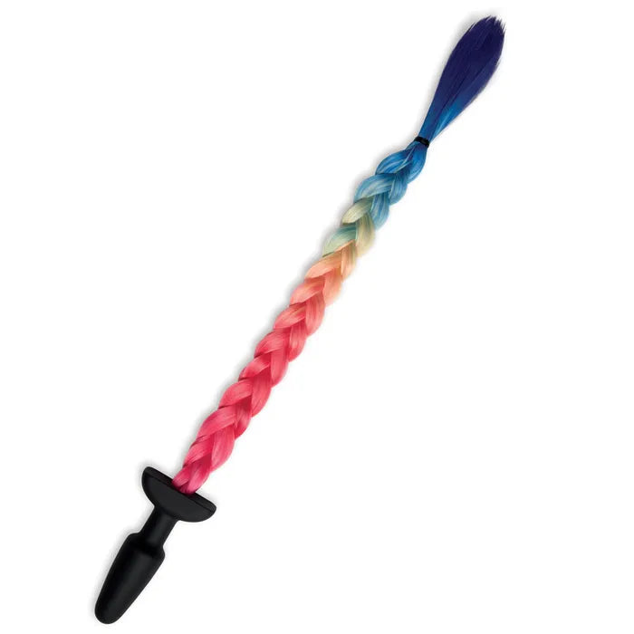 WhipSmart Furry Tales Silicone Butt Plug With Rainbow Tail WhipSmart