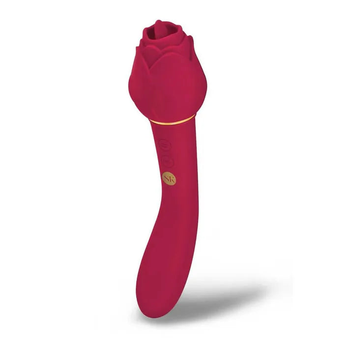 Secret Kisses ROSEGASM LINGO Dual Vibrator & Flicking Stimulator 20.3cm Rose Red Secret Kisses Main image