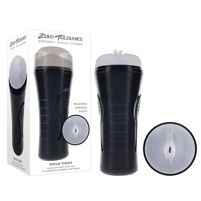 Zero Tolerance HOLD TIGHT USB Rechargeable Vibrating Vagina Stroker Clear Zero Tolerance