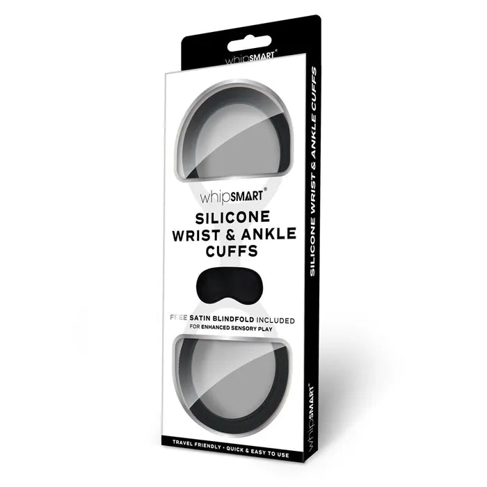 WhipSmart Silicone Wrist & Ankle Cuffs Restraints With Bonus Eye Mask Secondary image