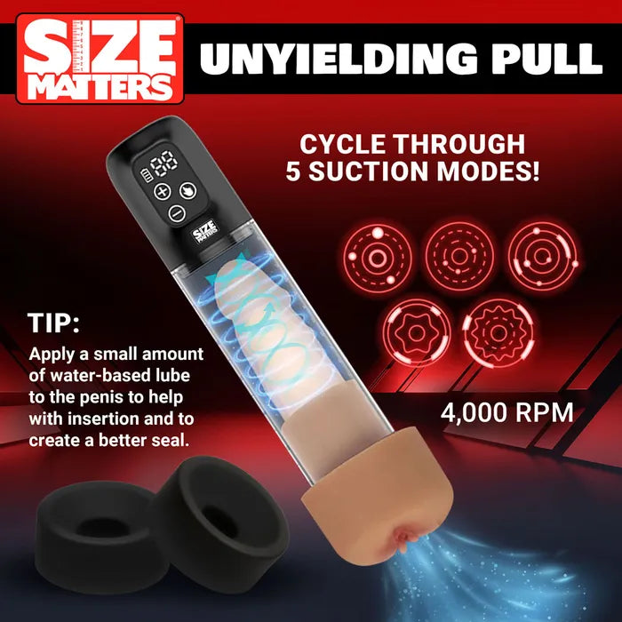 XR Brands Size Matters Sucking USB Rechargeable Penis Pump XR Brands