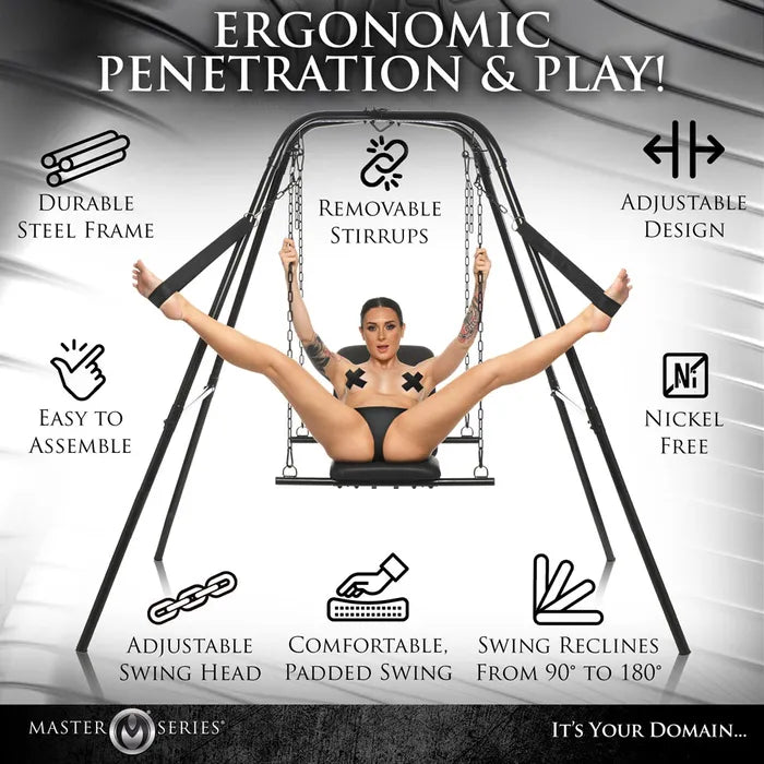 XR Brands Master Series Throne Adjustable Sex Sling With Stand XR Brands