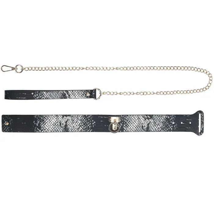 OUCH! Florence Collection Collar with Leash Restraint Black Shots Toys