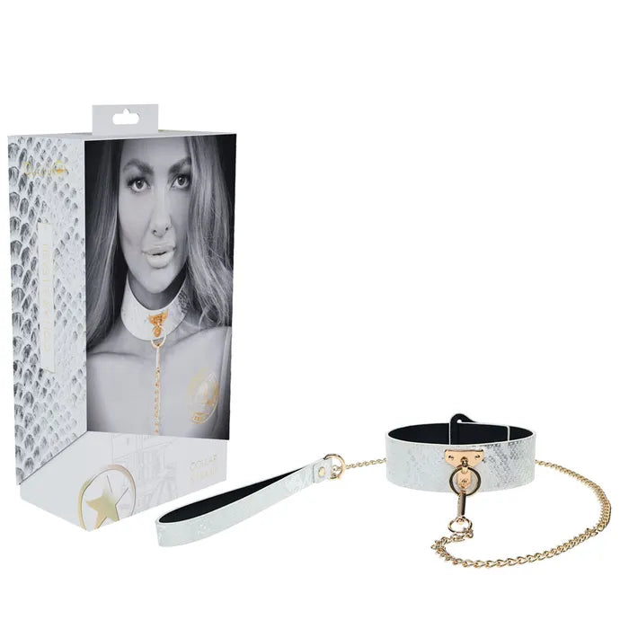 OUCH! Florence Collection Collar with Leash Restraint Black Shots Toys