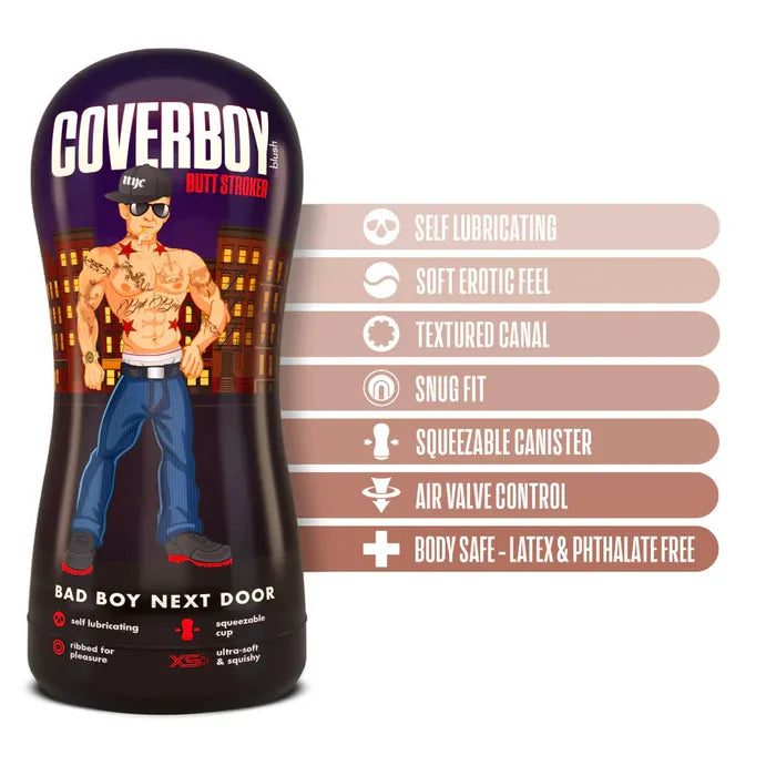 Blush Novelties Coverboy Bad Boy Next Door Male Ass Stroker Blush Novelties