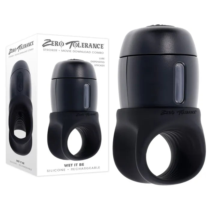 Zero Tolerance WET IT BE USB Rechargeable Vibrating & Self Lubricating Stroker Black Zero Tolerance Main image