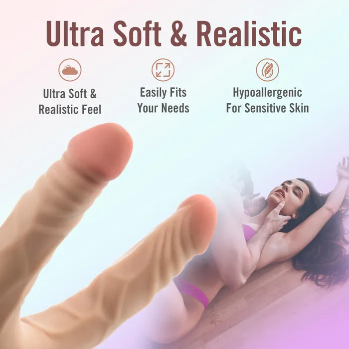 Blush Novelties Dr Skin Plus Posable Double Dong 14 Inch Flesh Blush Novelties