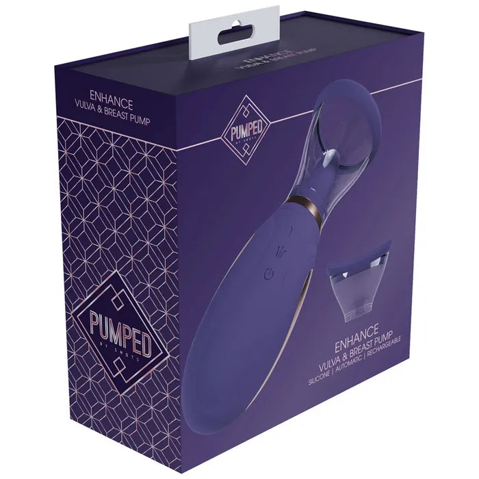 Shots Toys PUMPED Enhance Auto USB Rechargeable Vulva & Brest Pump Purple Shots Toys