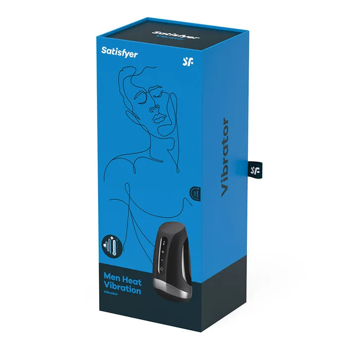 Satisfyer Men Heat Vibration USB Rechargeable Masturbator Black Satisfyer