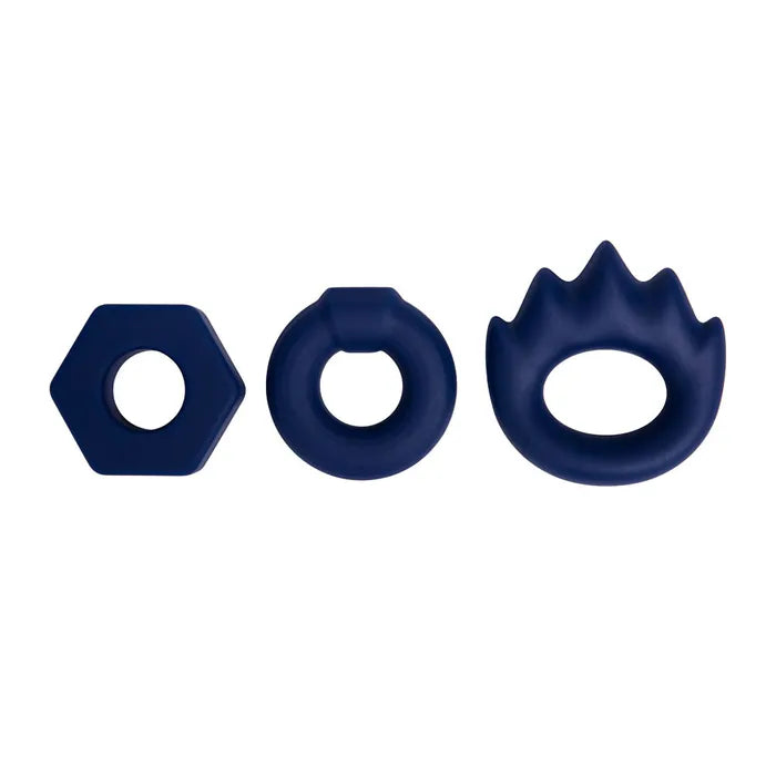 Maia LONZO Silicone Cock Rings Set of 3 Blue Maia Toys