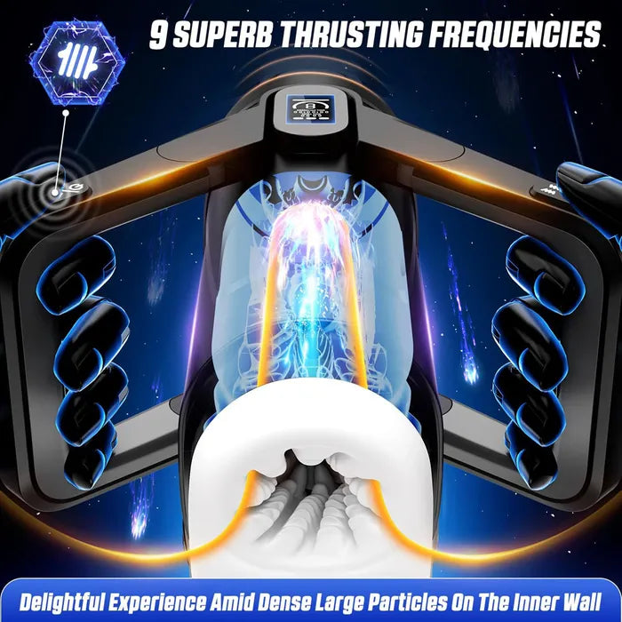 CyberSkin The Wing USB Rechargeable Thrusting & Massaging Auto Masturbator With Heater Black CyberSkin