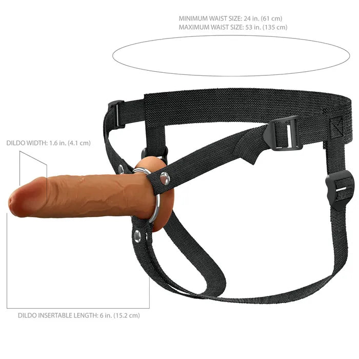 Pipedream FX Elite Silicone Hollow Strap On 6 Inch Pipedream