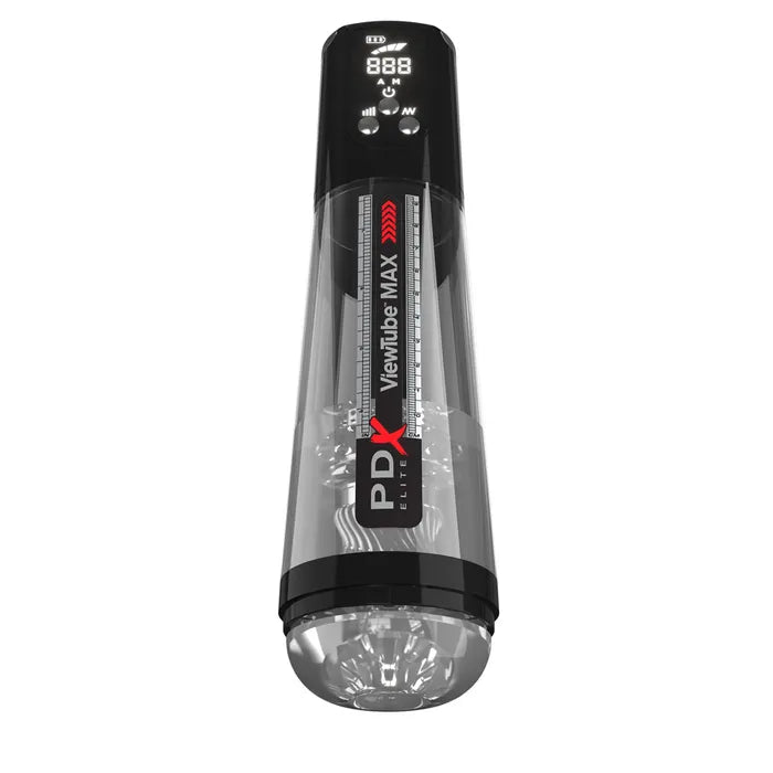 Pipedream PDX Elite ViewTube MAX View USB Rechargeable Suction Auto Stroker Clear Pipedream